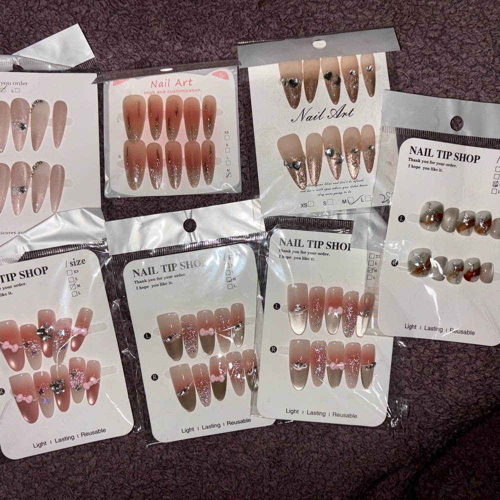 Stylish Nail Art Set with Rhinestones
